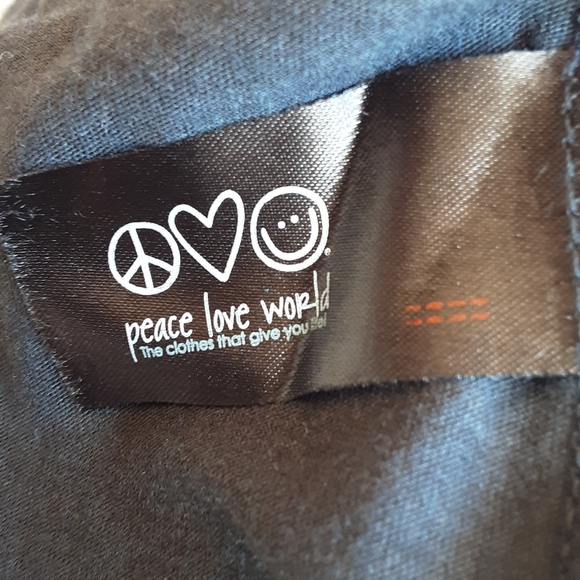 Peace Love World I Am Love Black Graphic Long Sleeve Top. - Picture 7 of 8
